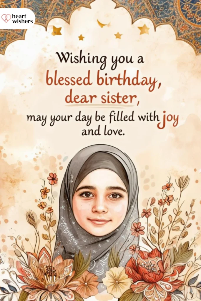Short Islamic Birthday Wishes for Sister