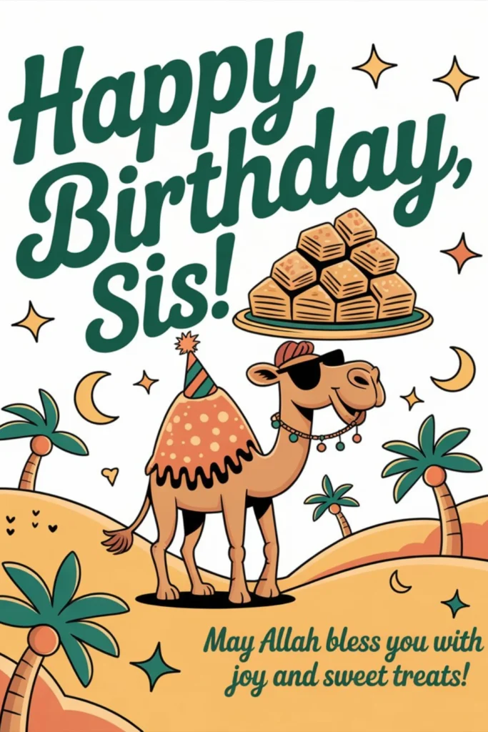 Funny Islamic Birthday Wishes for Sister