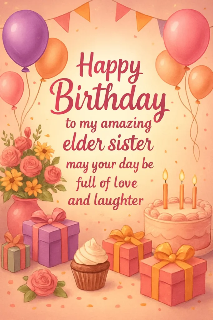 Islamic Birthday Wishes for Elder Sister